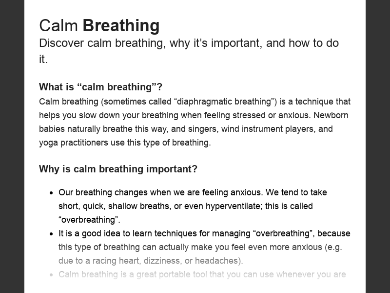 Living Well 2021calm Breathing