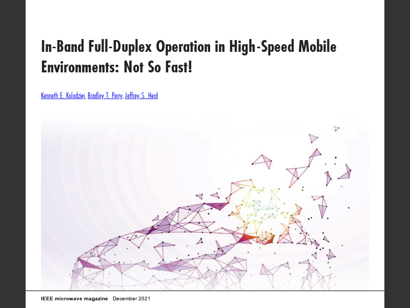 IEEE Microwave Magazine December 2021In Band Full Duplex Operation In