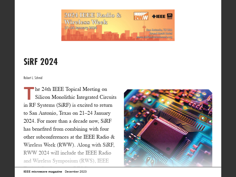 IEEE Microwave Magazine December 2023SiRF 2024