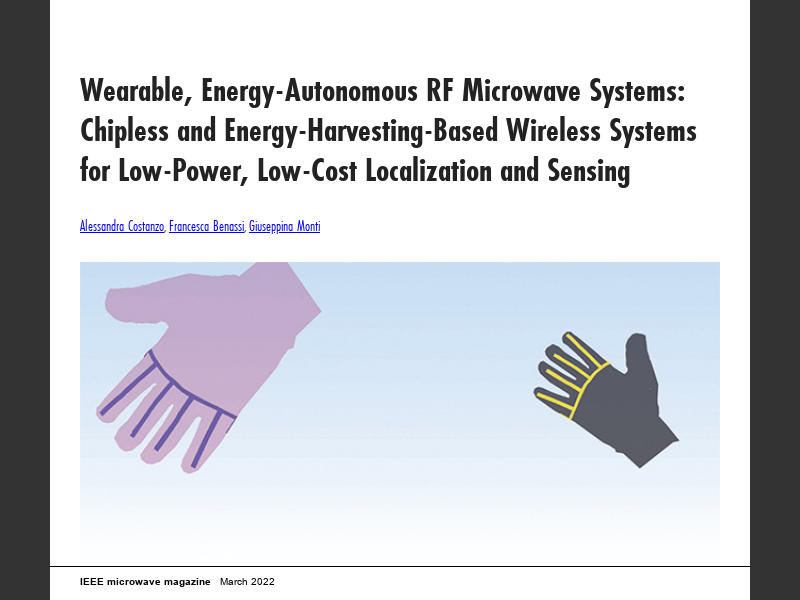 IEEE Microwave Magazine, March 2022Wearable, Energy Autonomous RF