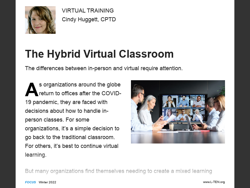 Focus Magazine - Winter 2021/22Virtual Training: The Hybrid Virtual ...