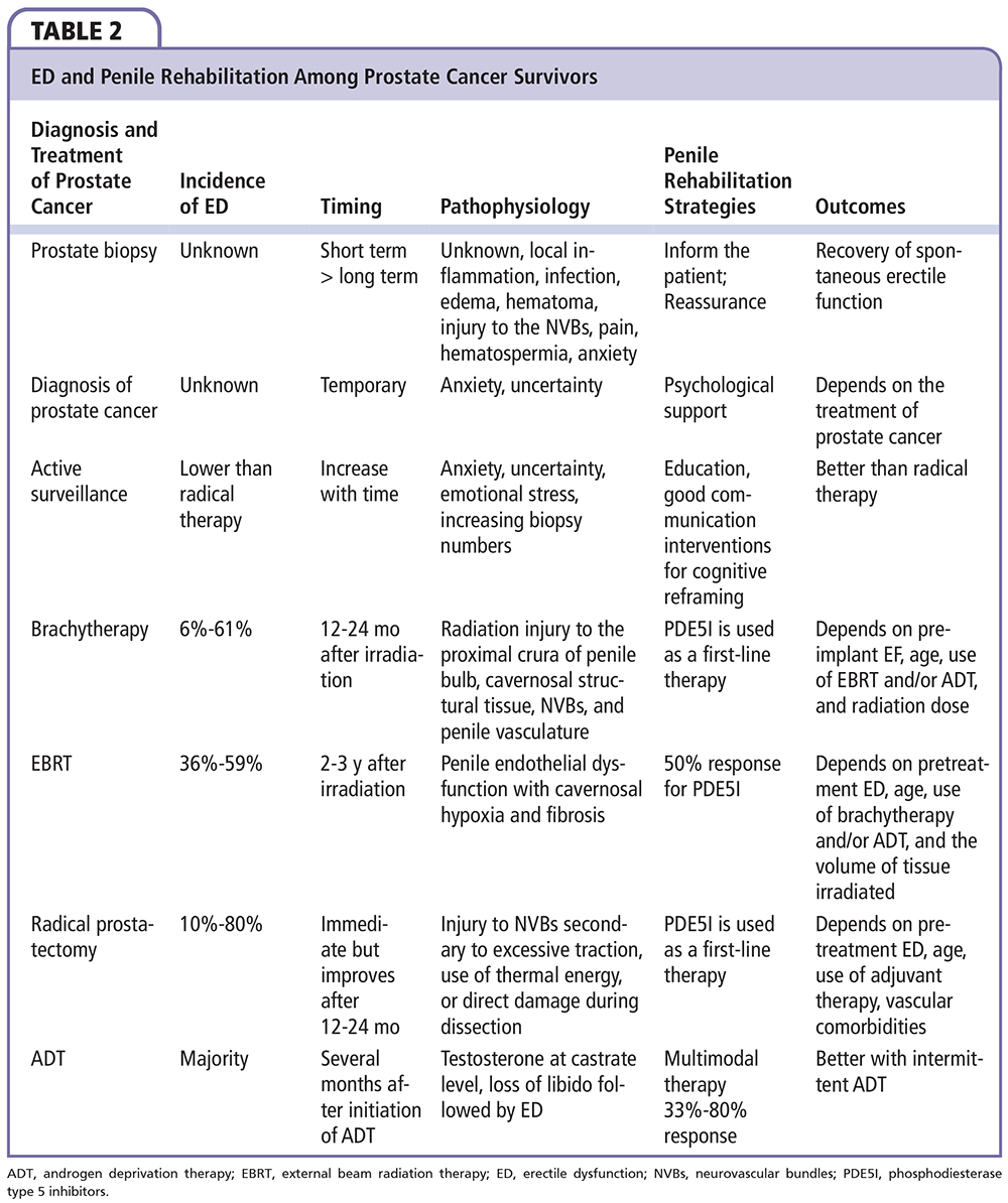 Penile Rehabilitation Strategies Among Prostate Cancer Survivors