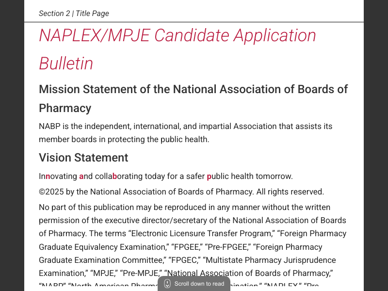 naplex-mpje-candidate-application-bulletinsection-2-title-page