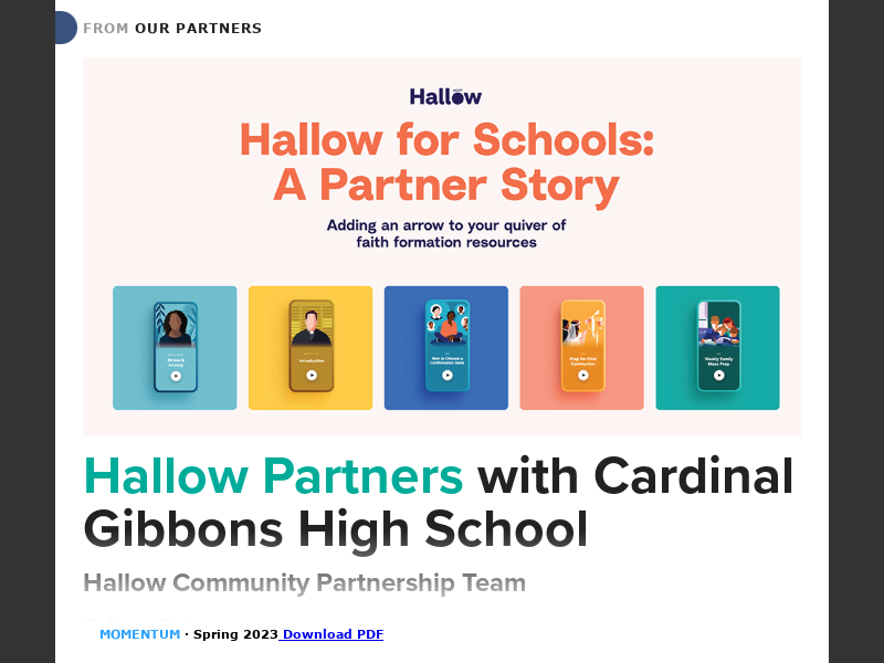 spring-2023hallow-partners-with-cardinal-gibbons-high-school