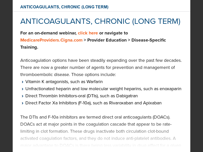 Partnership Guide 2022Anticoagulants, Chronic (Long Term)