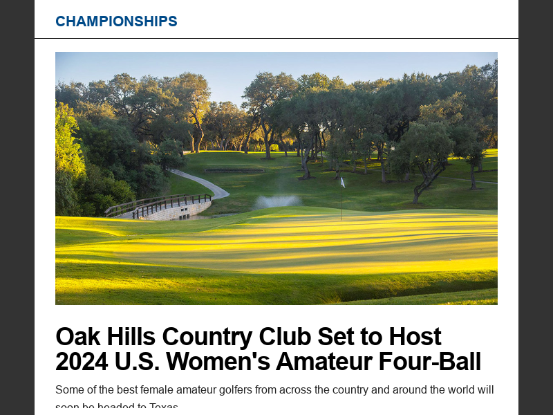 April 2024Oak Hills Country Club Set To Host 2024 U S Womens Amateur