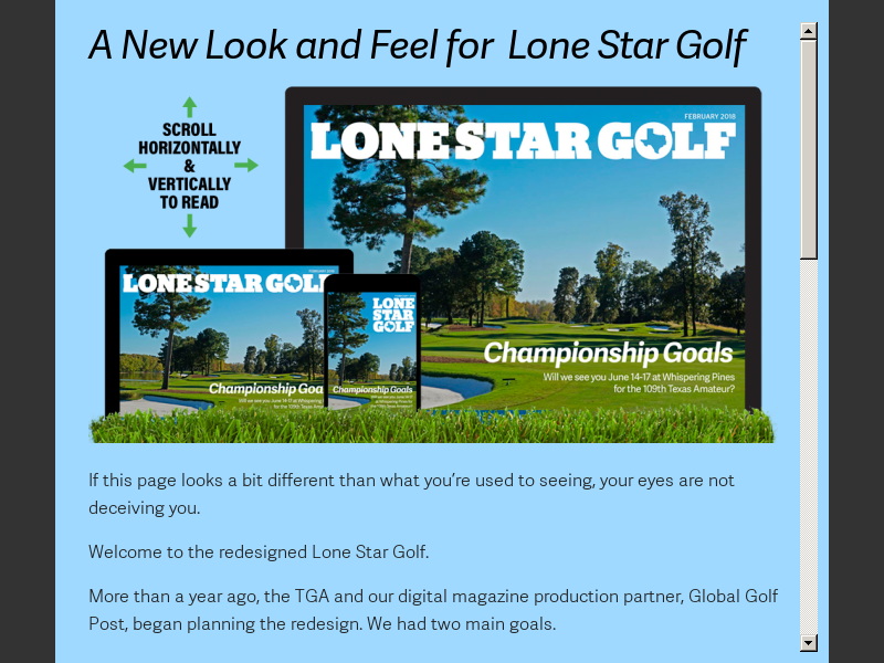 Lone Star Golf April/May 2018Lone Star Golf Gets An Upgrade And A New Look