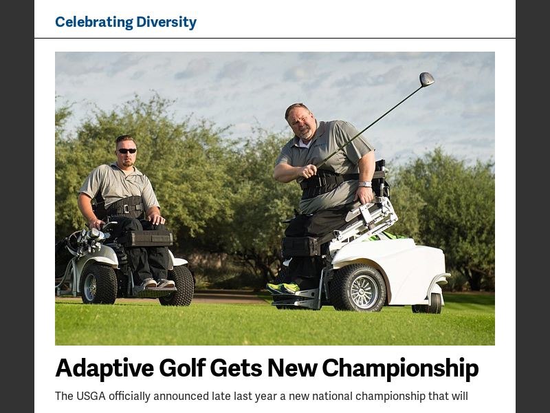 February 2022Celebrating Diversity New Adaptive Golf National Championship