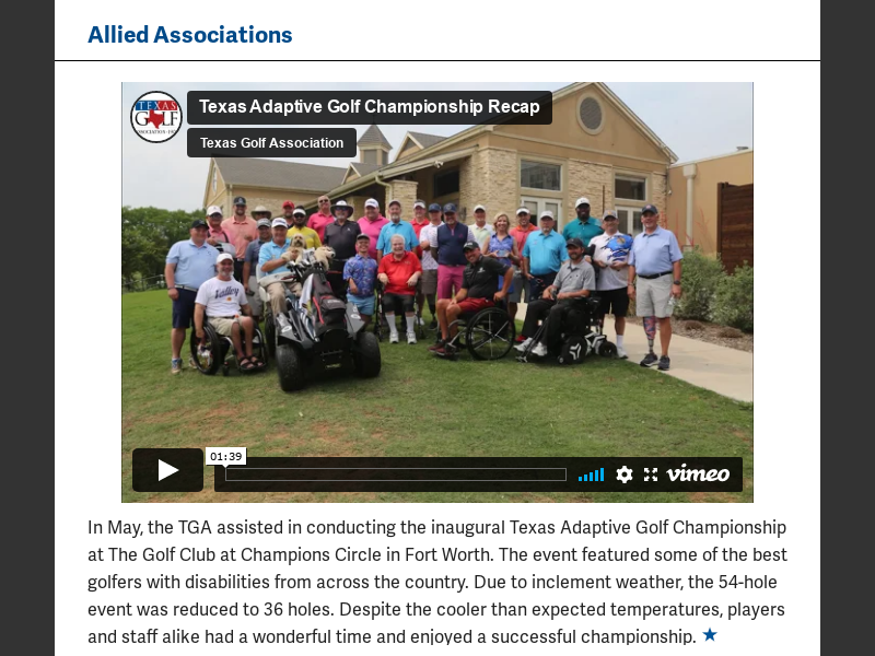 June 2022Inaugural Texas Adaptive Golf Championship Video Recap