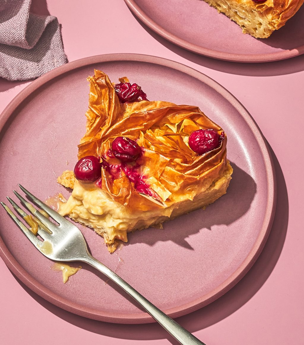 Ruffled Milk Pie With Raspberries Recipe