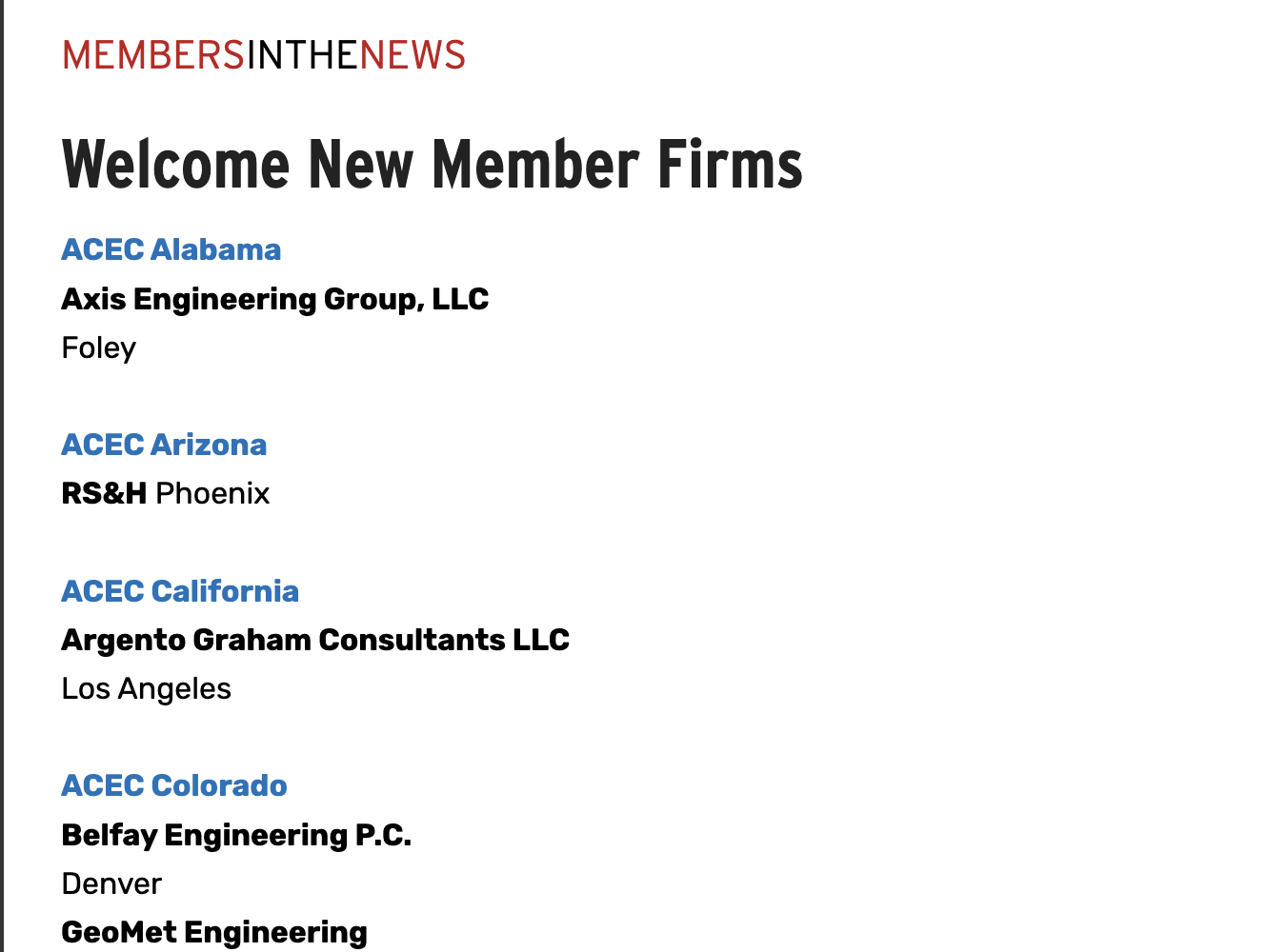 Issue Two 2023Members in the News New Member Firms and New