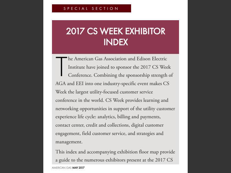 American Gas - May 20172017 CS Week - Exhibitor Index