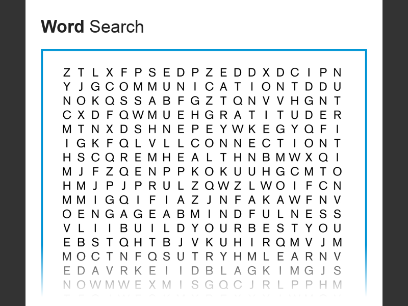 Living Well 2020Word Search