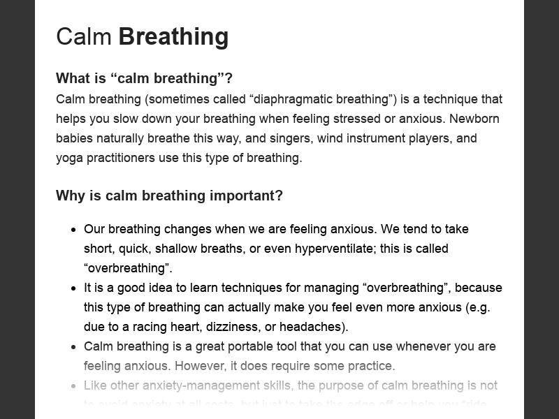 Living Well 2020Calm Breathing