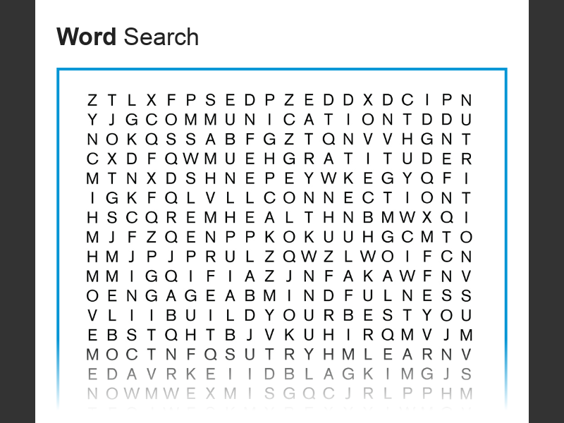 Living Well 2021Word Search