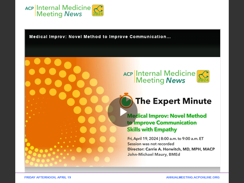 IMM 2024 News Fri. PM, April 19Improv