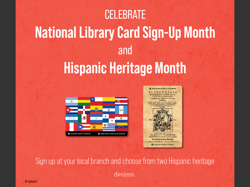 September 2023Hispanic Heritage Month Library Card