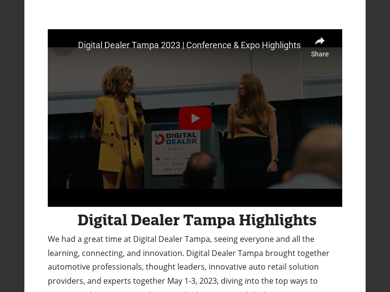 May/June 2023Digital Dealer Tampa Highlights