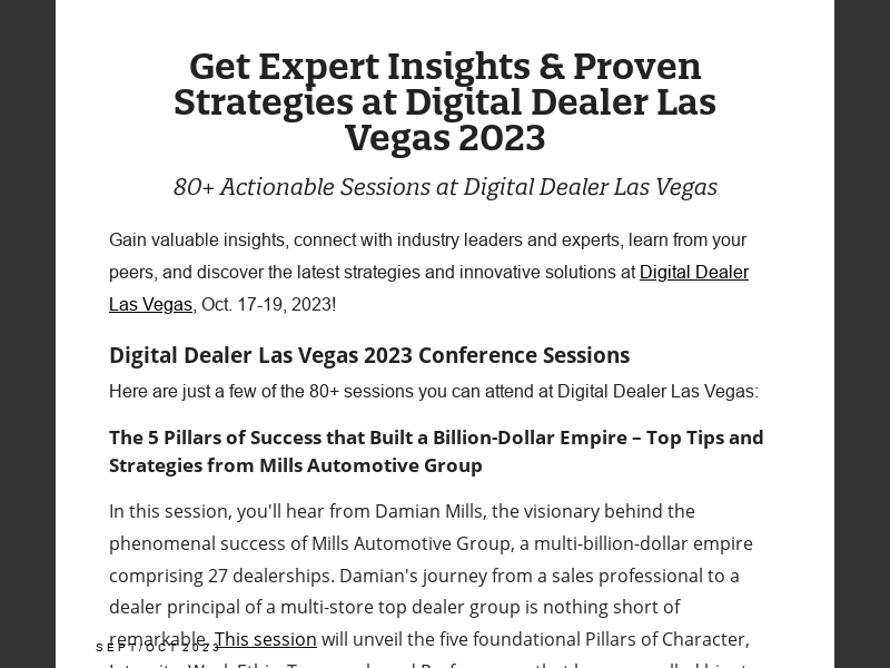 Sept Oct 2023 Issue Of Dealer Magazinedigital Dealer Las Vegas Session