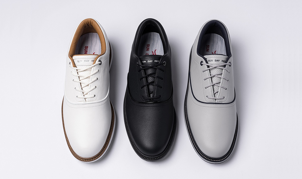 Sun Day Red delivers instant classic luxury golf shoe