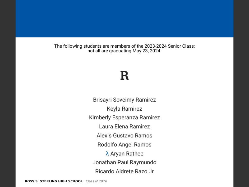2024 RSS Graduation ProgramR