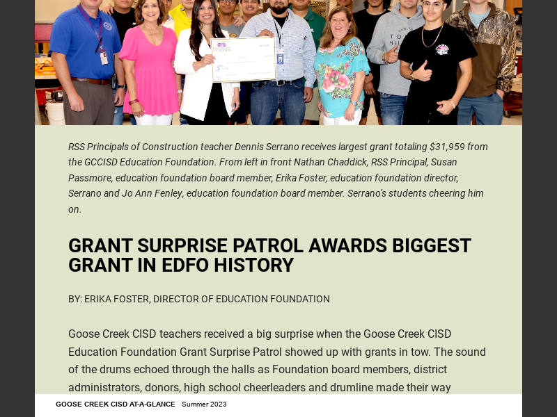 Edfo Summer 2023EDFO Grant