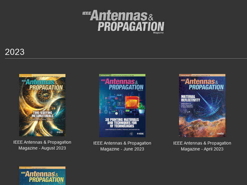 IEEE Antennas & Propagation Magazine August 2023Archives
