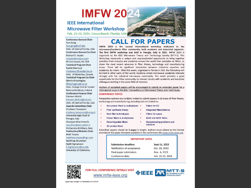 IEEE Microwave Magazine August 2023IMFW 2024   Article 134732 