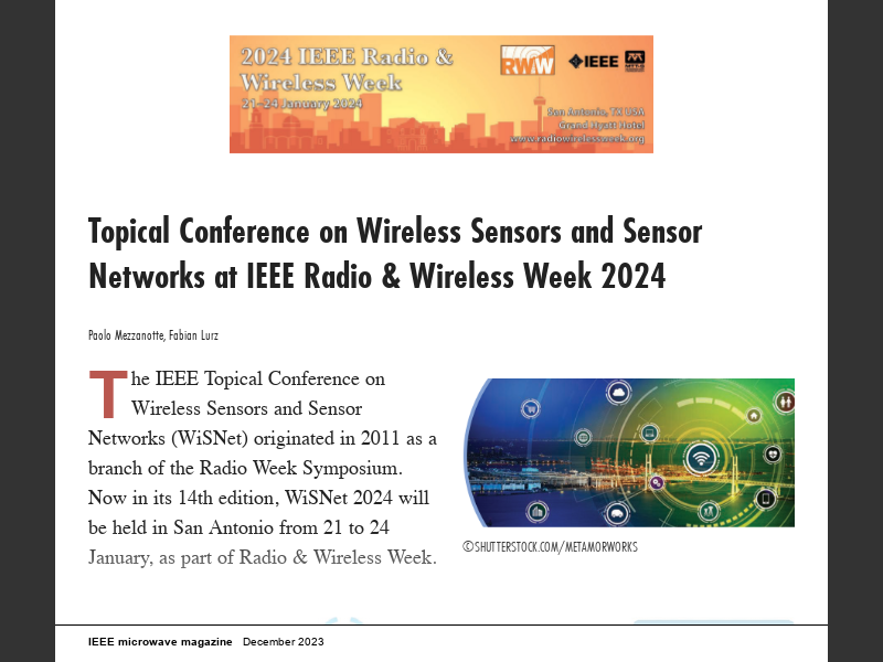 IEEE Microwave Magazine, December 2023Topical Conference on Wireless
