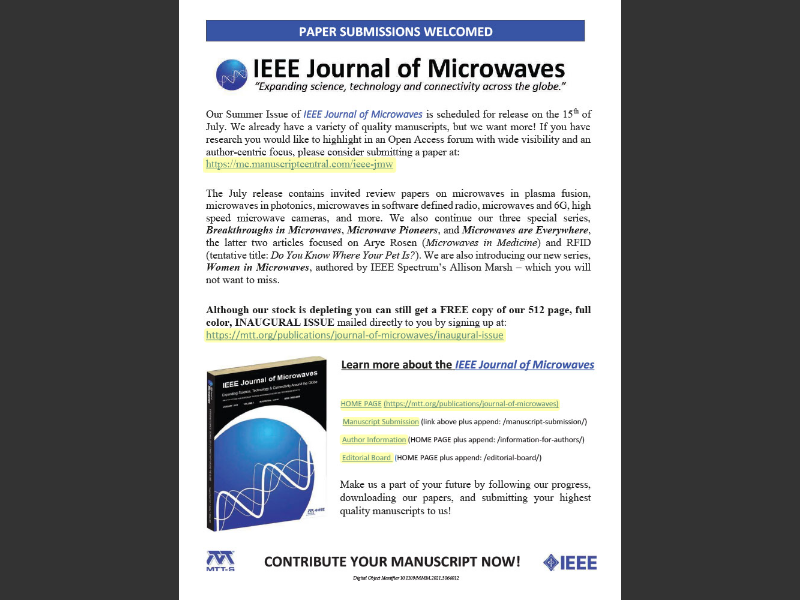 IEEE Microwave Magazine, May 2021Cover