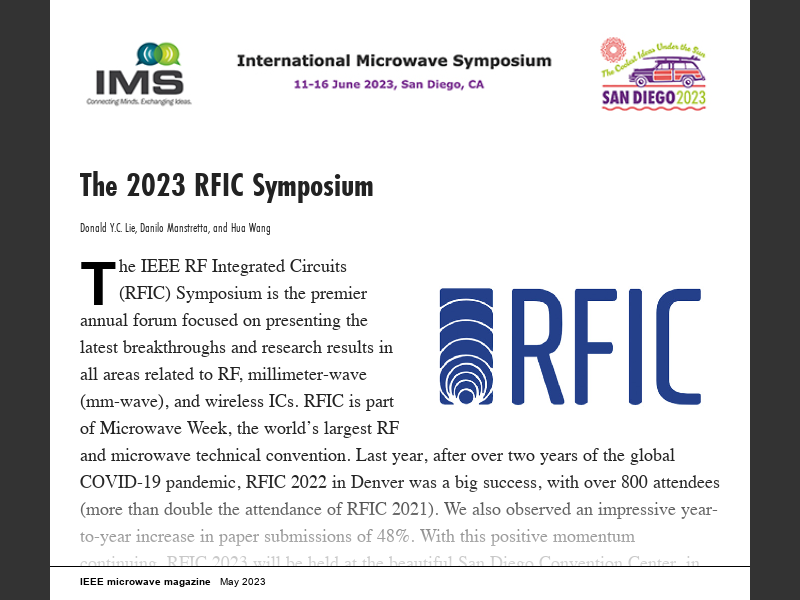 IEEE Microwave Magazine, May 2023The 2023 RFIC Symposium