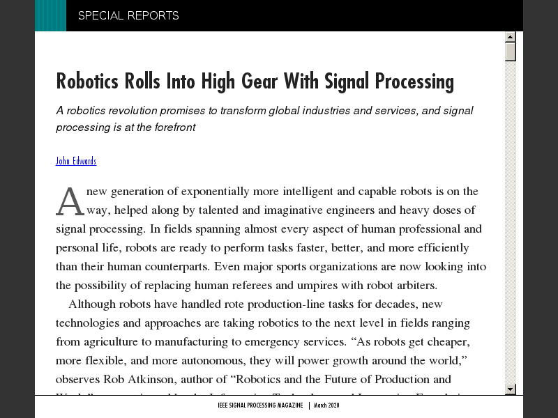 IEEE Signal Processing Magazine, March 2020