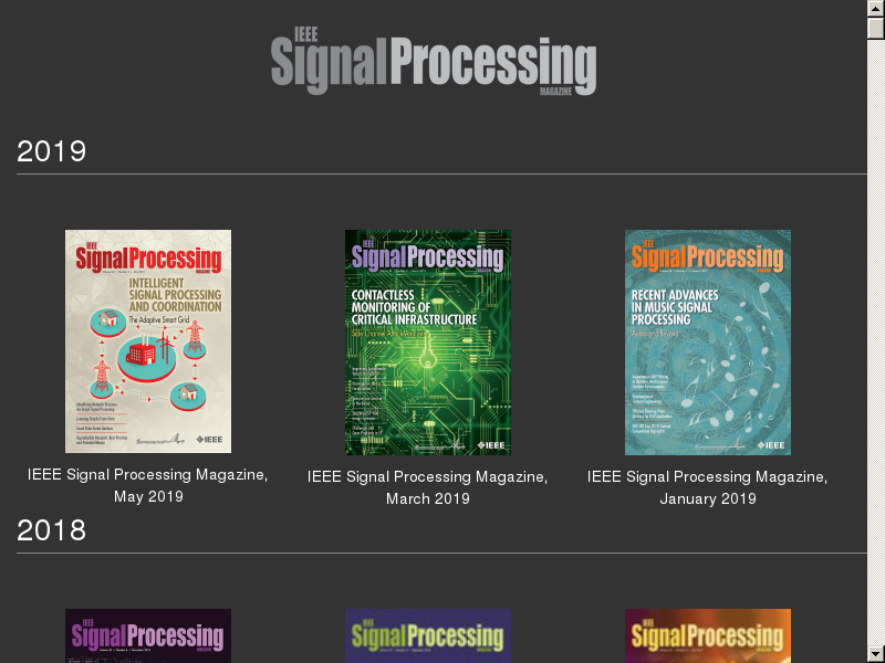 IEEE Signal Processing Magazine, May 2019