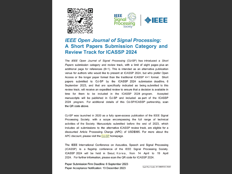 IEEE Signal Processing 75th Anniversary July 2023ICASSP 2024