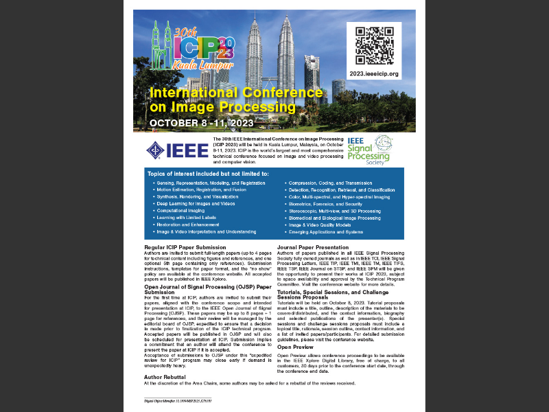 IEEE Signal Processing June 2023 75th AnniversaryICIP 2023