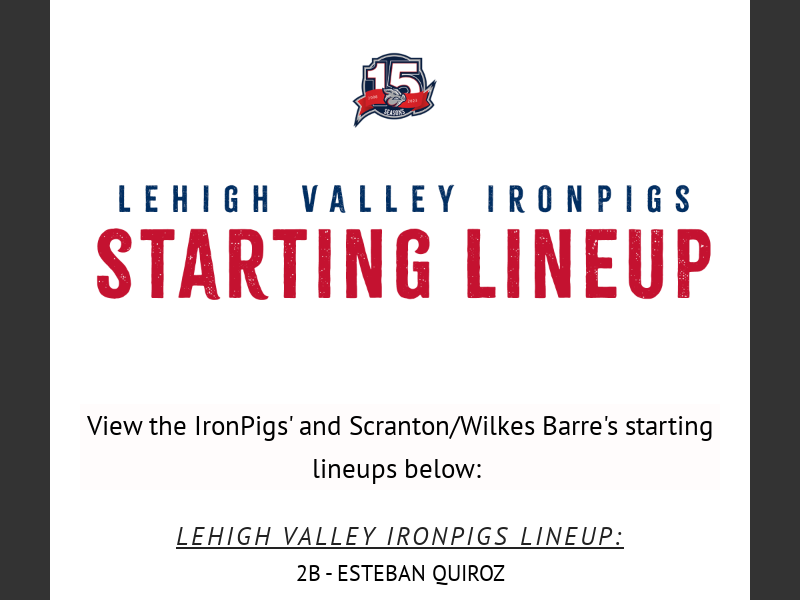 Lehigh Valley IronPigs - Here's a look at our updated schedule