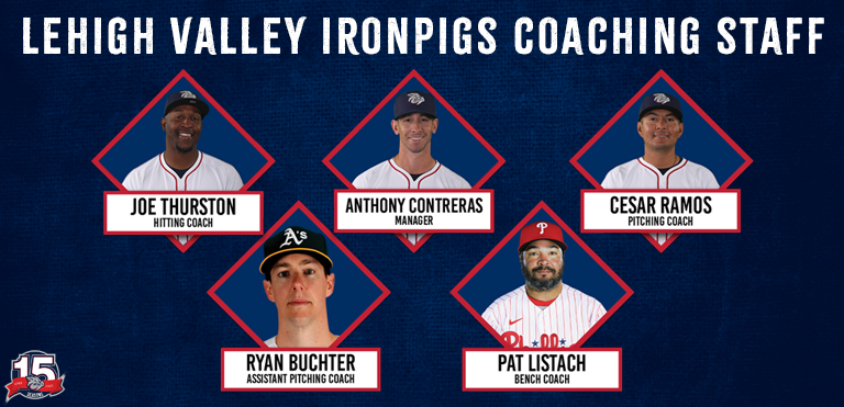 IronPigs first-year manager Anthony Contreras, staff have