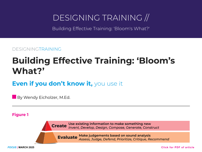 Focus Magazine - March 2025Designing Training: Building Effective ...