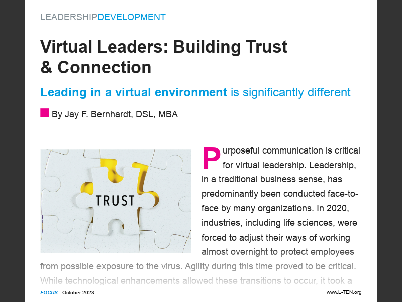 Focus Magazine - October 2023Virtual Leaders: Building Trust & Connection