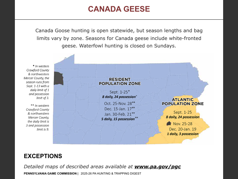 Hunting & Trapping Digest 2025-2026Canada Geese