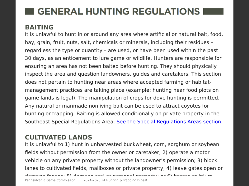 Hunting & Trapping Digest 20242025General Hunting Regulations