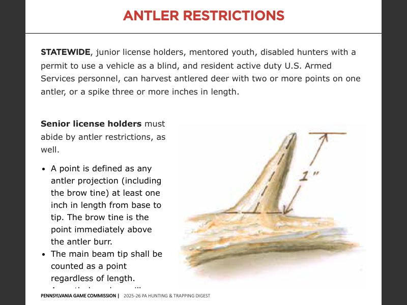Hunting & Trapping Digest 2025-2026Antler Restrictions