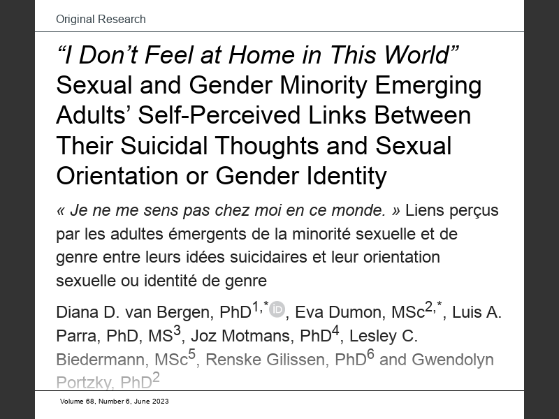 June 2023original Research “i Dont Feel At Home In This World” Sexual And Gender Minority 5924