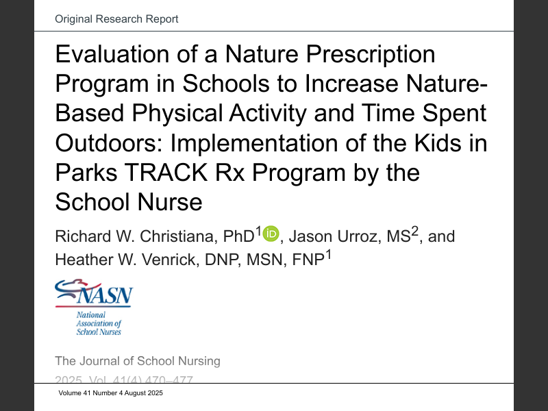 August 2025Evaluation of a Nature Prescription Program in Schools to ...