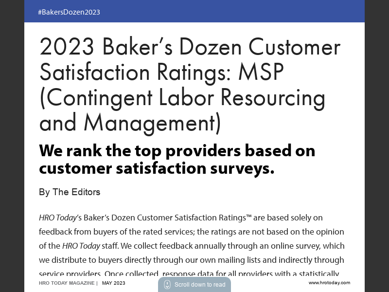 May 20232023 Baker's Dozen Customer Satisfaction Ratings MSP