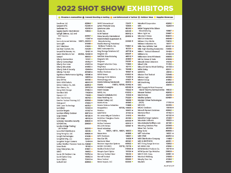 2022SHOT Show Exhibitors 7