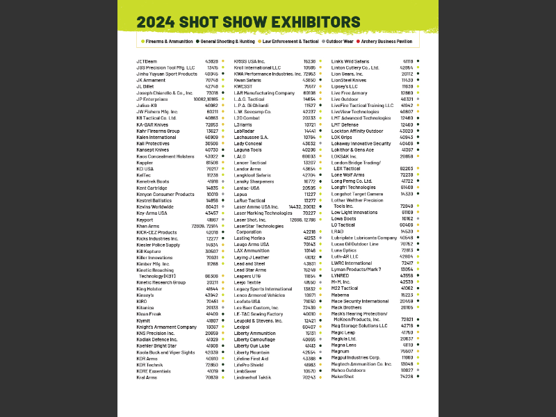 20242024 SHOT Show Exhibitors 7