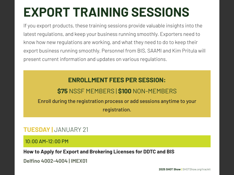 2025Export Training Sessions