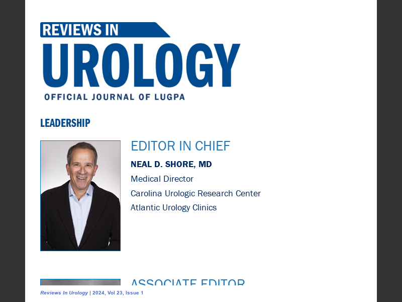 Reviews in Urology Volume 23, Issue 1 2024Leadership & Editorial Staff