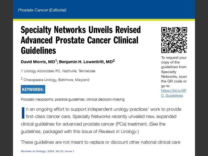 Revised Advanced PCa Clinical Guidelines